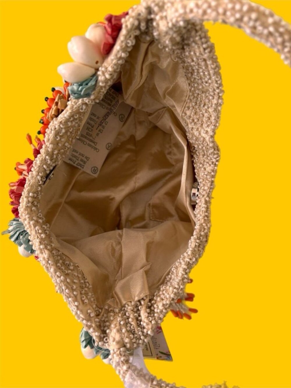 Beaded Fringed Seashells 3D Multicolor Shoulder Bag Handcrafted in India NWT - Picture 10 of 11